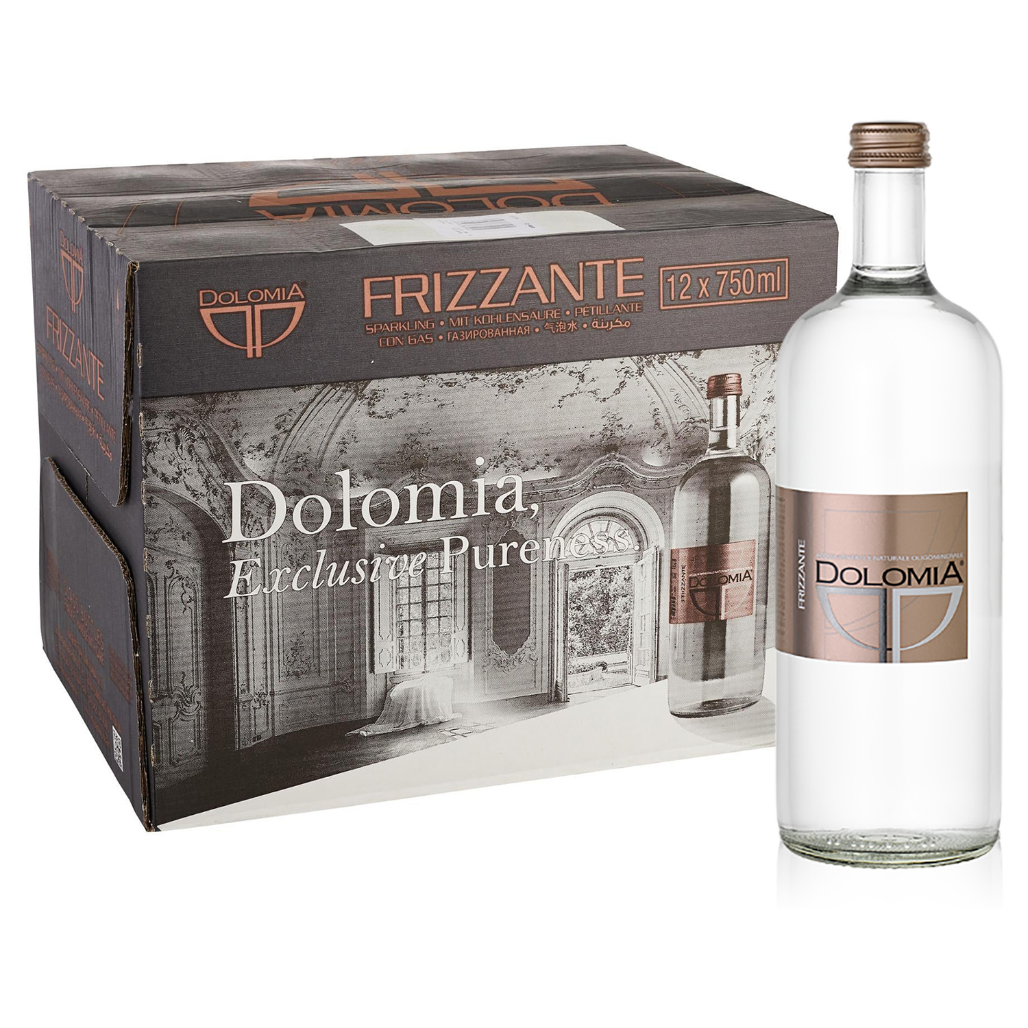 woda dolomia 0,75 szkło gazowana zgrzewka 12 sztuk szklane butelki