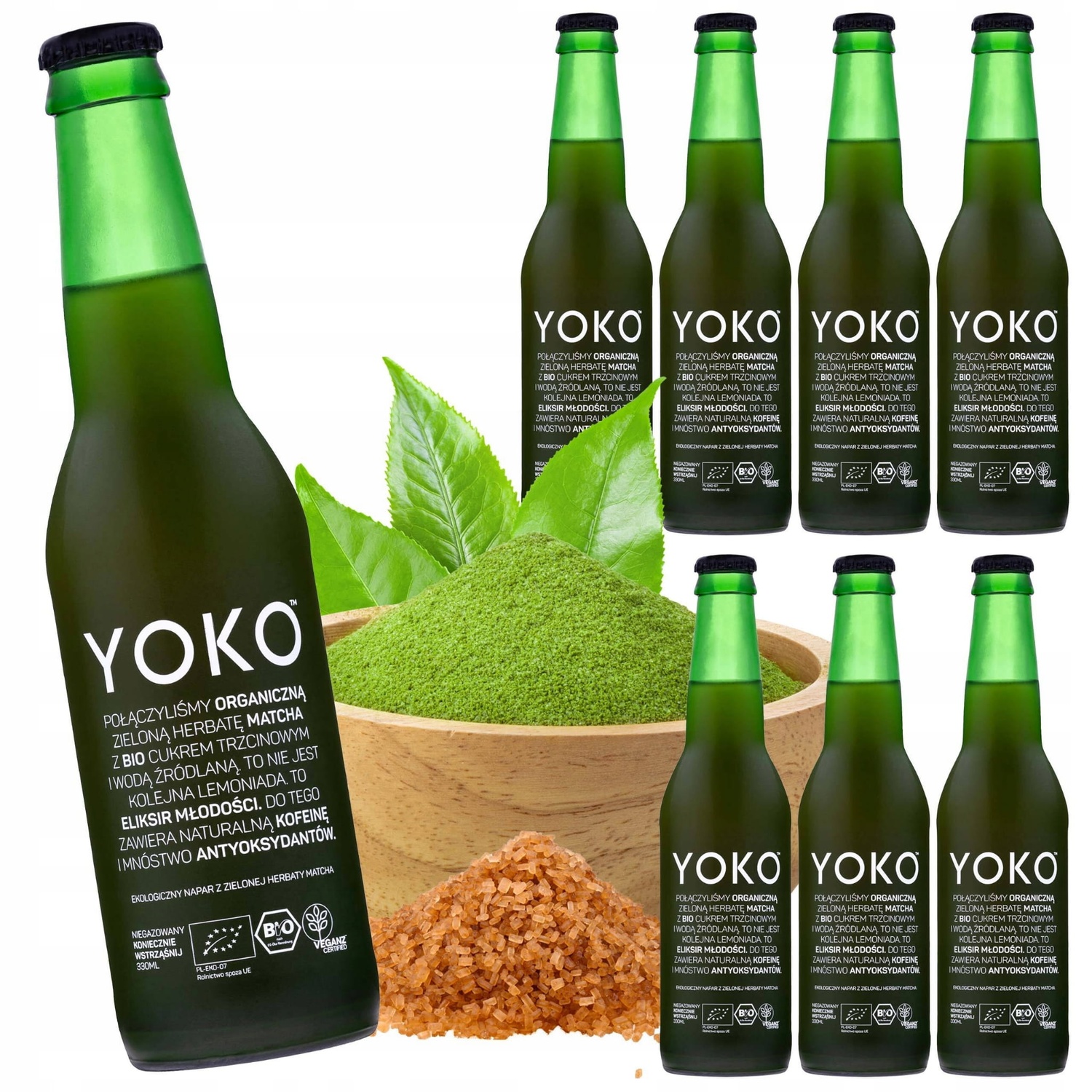YOKO BIO Matcha w szklanej butelce 0,33L x 8 - obrazek 2