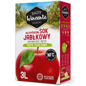 Sady Wincenta Sok Jabłkowy w kartonie 3L